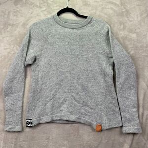 PAKA SMALL WOMEN'S THE ORIGNIAL ALPACA CREW NECK HAND KNIT SWEATER in GREY